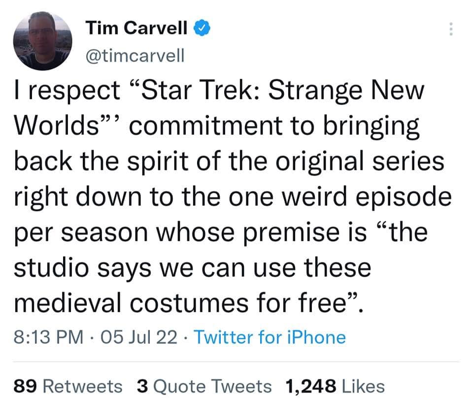 The meme is a screenshot of a tweet from the official Star Trek account. The tweet says "I respect your decision to leave" in response to a fan's comment about the new Star Trek series, but the fan was actually quoting a line from a Star Trek: The Next Generation episode. The tweet is a humorous take on a fan's expectation of a new series that was actually a quote from an old episode.